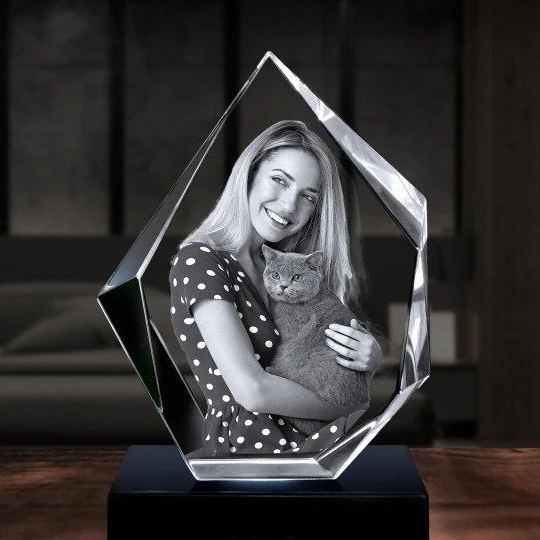 Premium bevel edge K9 3D Photo Crystal Iceberg crystal Prestige Laser engraved Glass Awards & Trophies