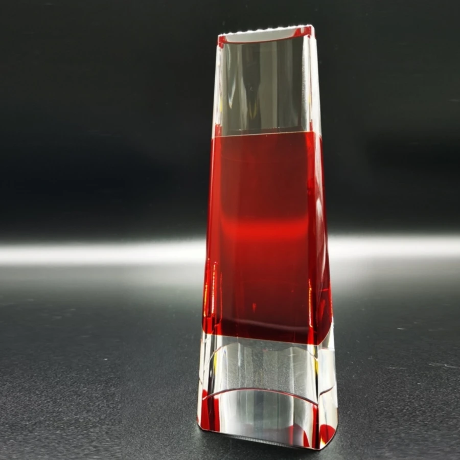 New Custom Award K9 Crystal Glass Solid Wood Base Trophy Manufacturer Crystal Crafts