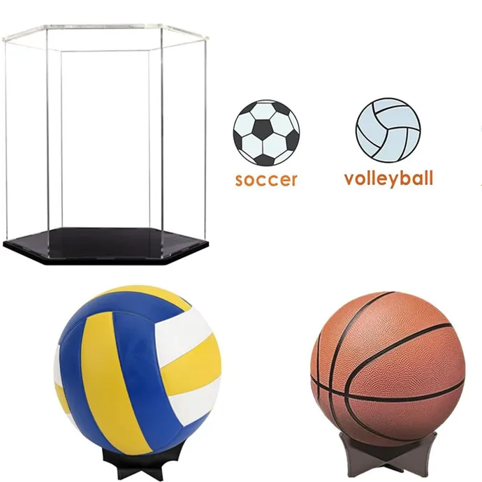 Transparent acrylic soccer ball display case