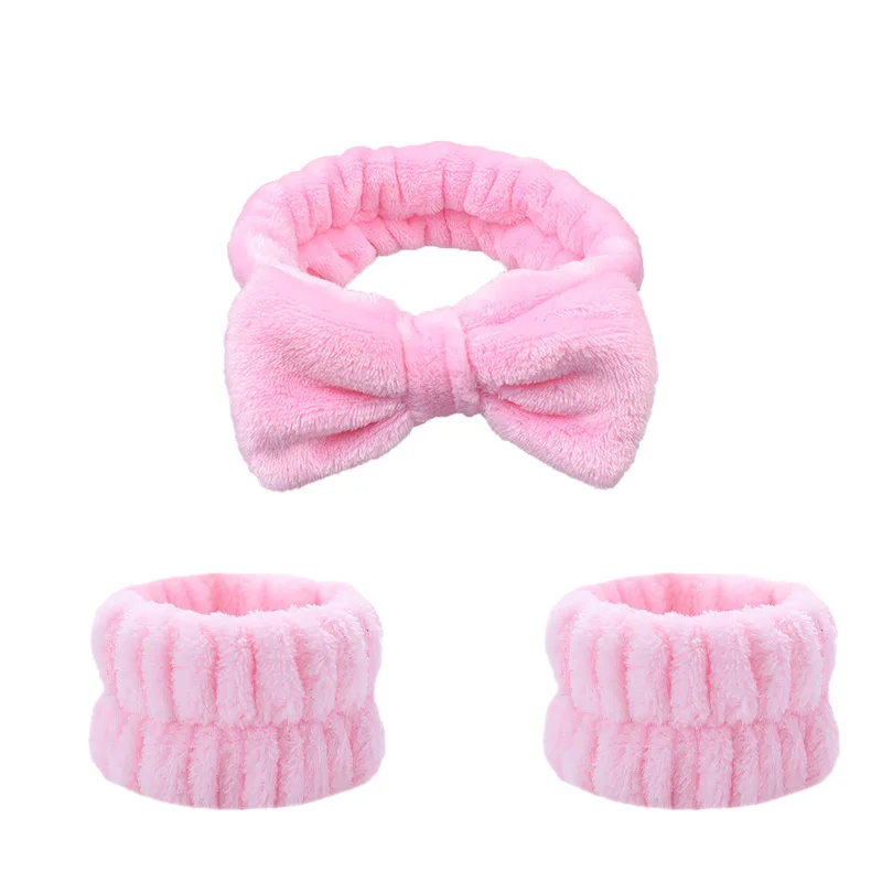 IN Stock 3 Pcs Spa Headband Wrist Washband Scrunchies Cuffs for Washing Face, Towel Wristbands Hair Headband Face Wash Wristband