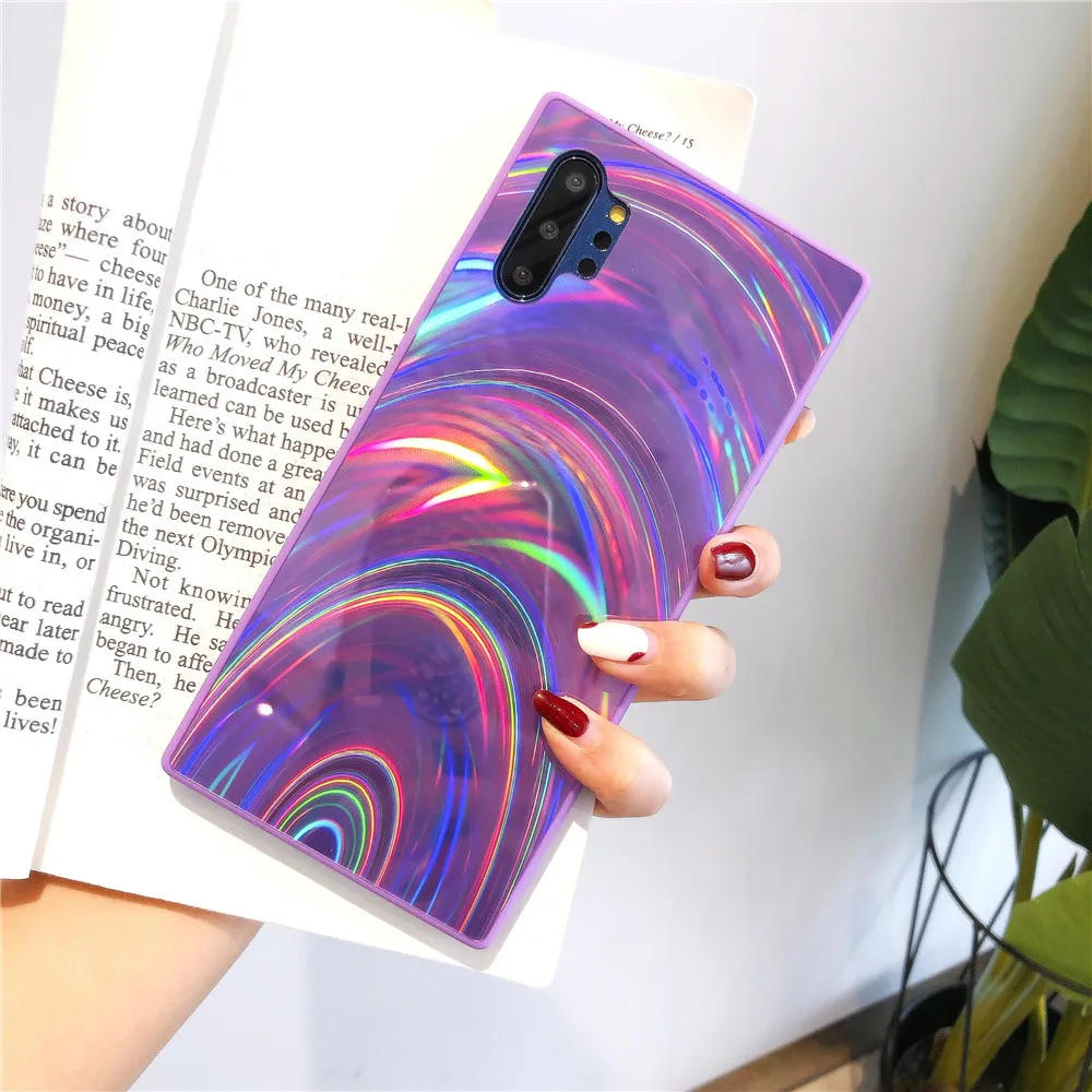 3D Laser Rainbow Aesthetic Phone Case Design for Samsung Galaxy S21 S20 S10 S8 S9 Note 20 Ultra 10 Plus Case Cover