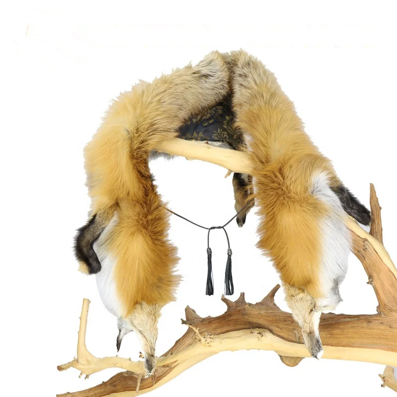 Women Scarf Real Fox Fur Long Shawl Stole Wrap Shrug Scarf Pashmina Bridal Wedding Winter Thick Warm stola echarpe