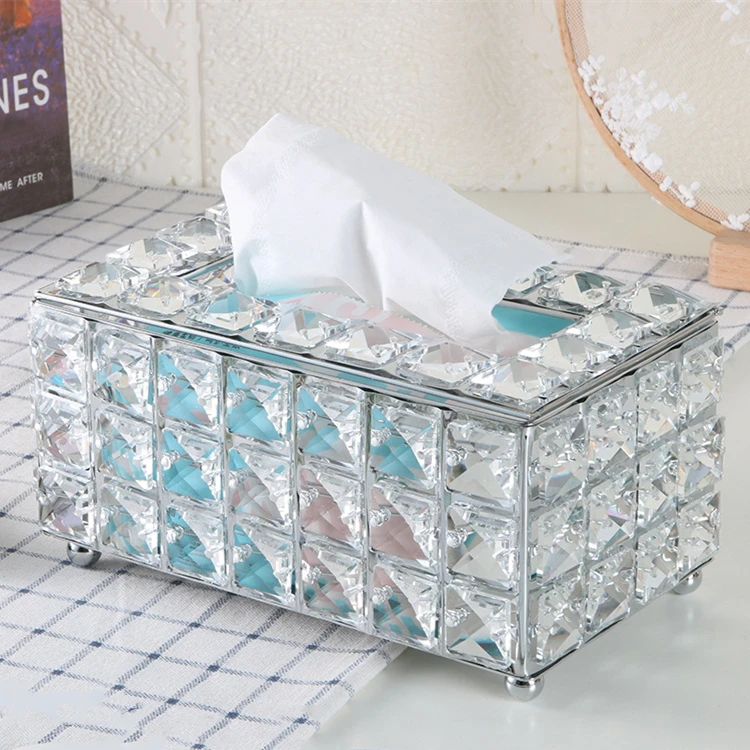 New Design Crystal Tissue Box Cover Plain Nordic Style Creative Tissue Box Cover