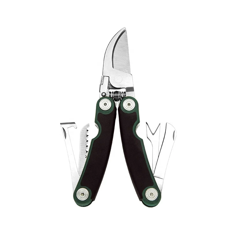 stainless steel 6 in 1 multi-purpose garden trimming scissors with soft touch handle