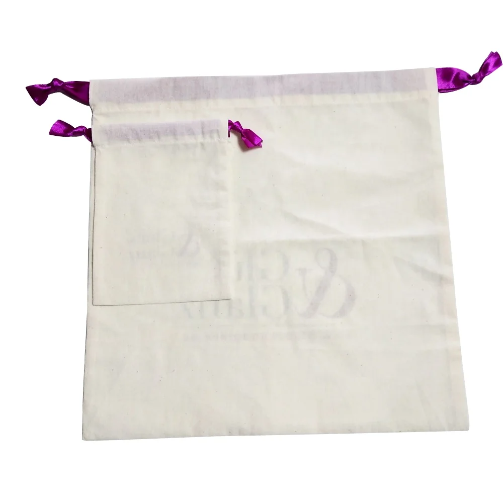 China Bags Factory Directly Custom Printed Cotton Calico Canvas Muslin Drawstring Bags