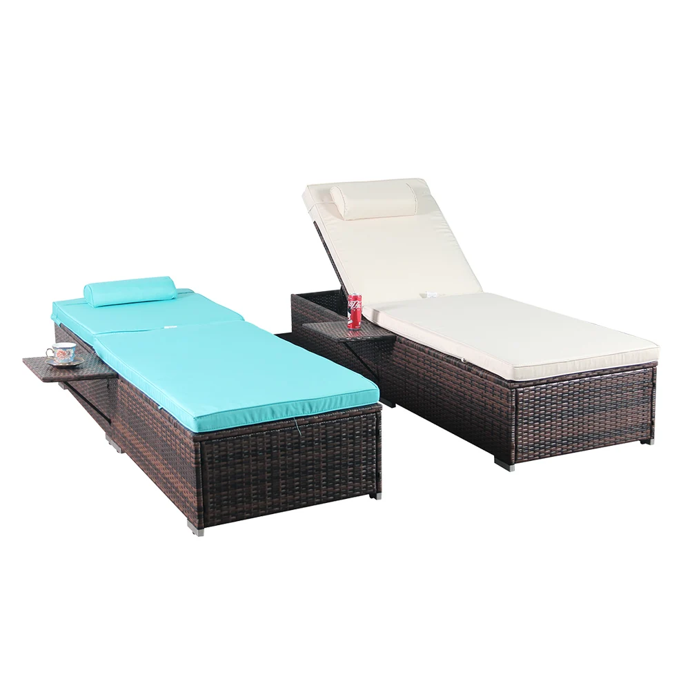 Beach recliner balcony square lounge chair lunch break lounge chair rattan modern outdoor furniture sofa recliner