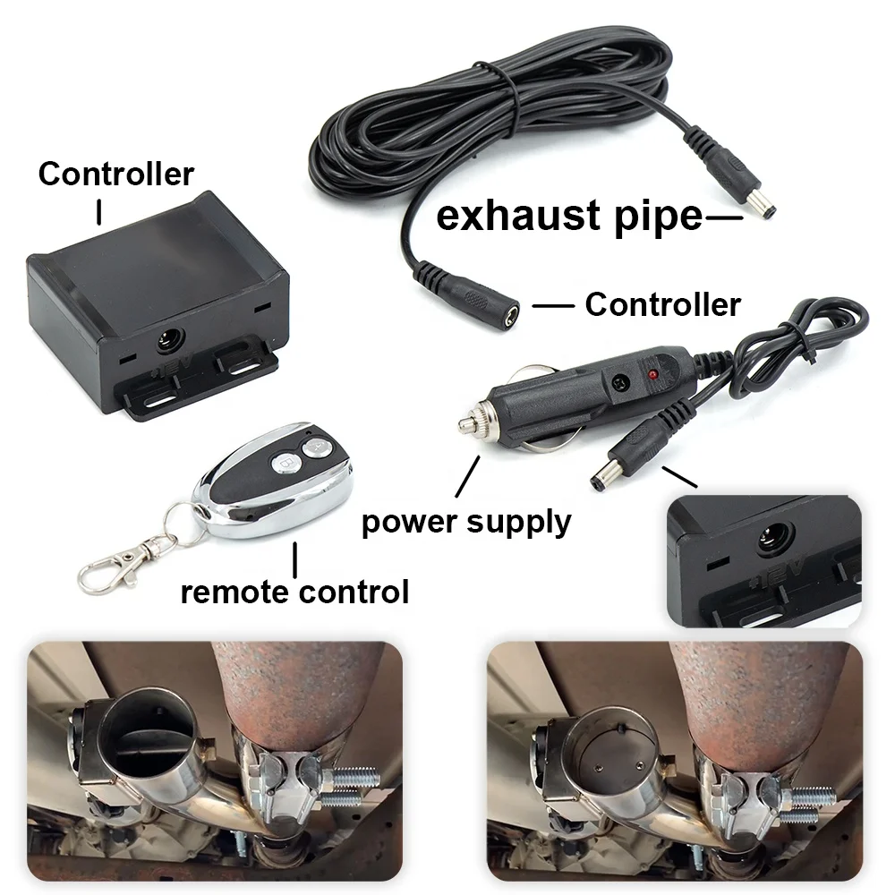 2.5 inch flexible DOUBLE CONTROL exhaust pipe 304 stainless steel type y with remote button PP-DKY25R