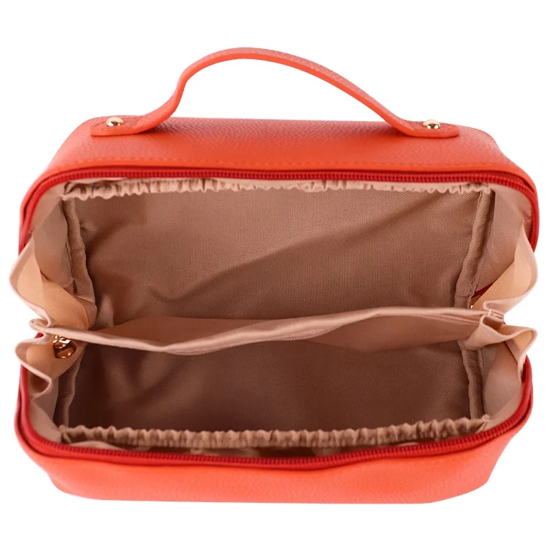 ISO BSCI factory wholesale custom logo portable makeup organizer PU travel toiletry bag women luxury cosmetic bag