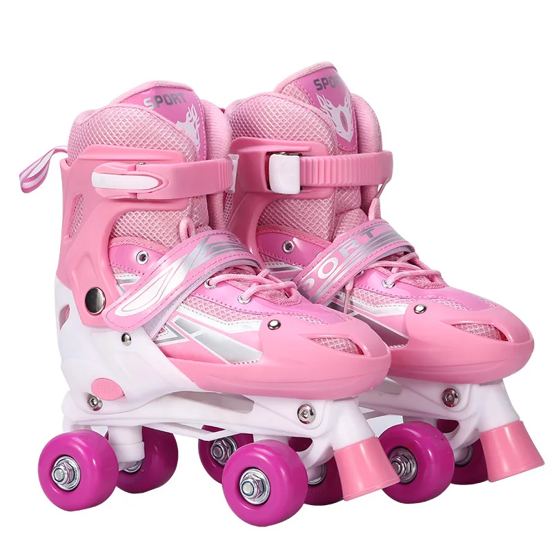 Wholesale Custom Freestyle Inline Roller Skates Kick Roller Skates Pu Full Flash Wheel Double Row Flashing Roller Skates Set
