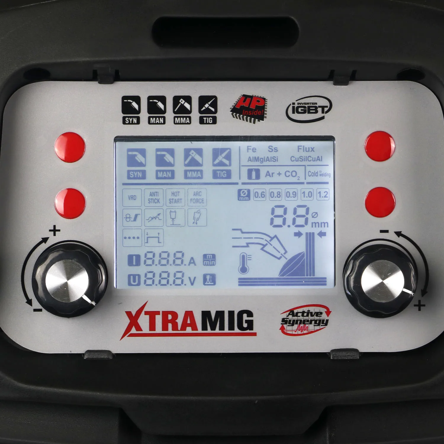 XTRAMIG 4 in 1 IGBT inverter welder tig mma mig for gas/gasless flux welding with LCD