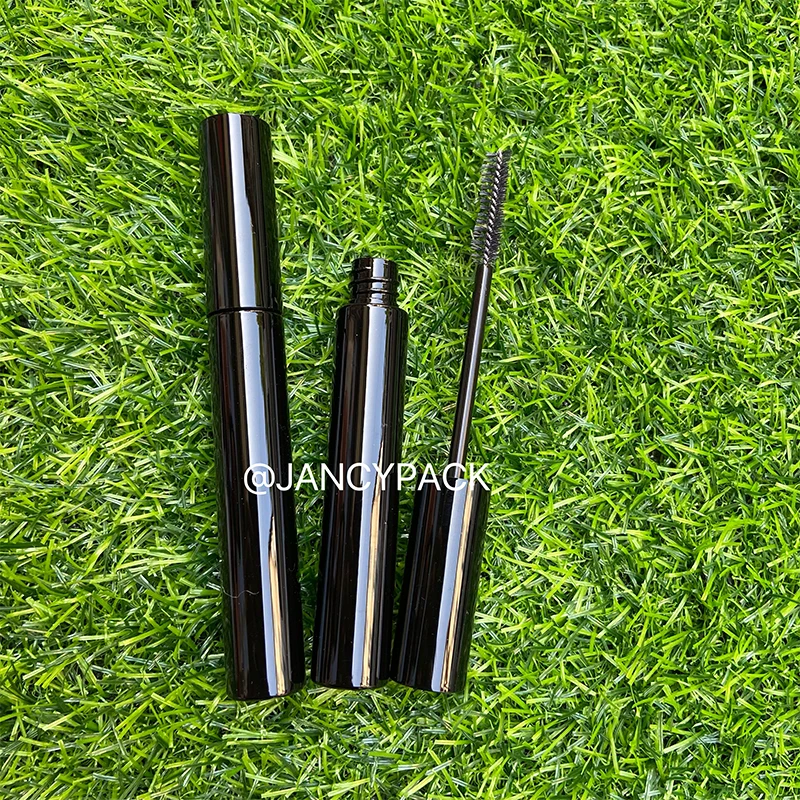 JANCY PACK 12ml full white black eyeliner bottle empty clear frost bottle round lip gloss tubes with wands mascara container