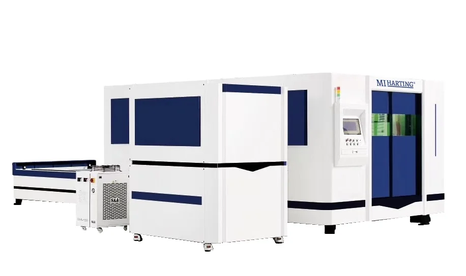 2000w 3000w 6000w Fully Enclosed Laser Cutter Equipment with Double Tables CNC Fiber Laser Cutting Machine