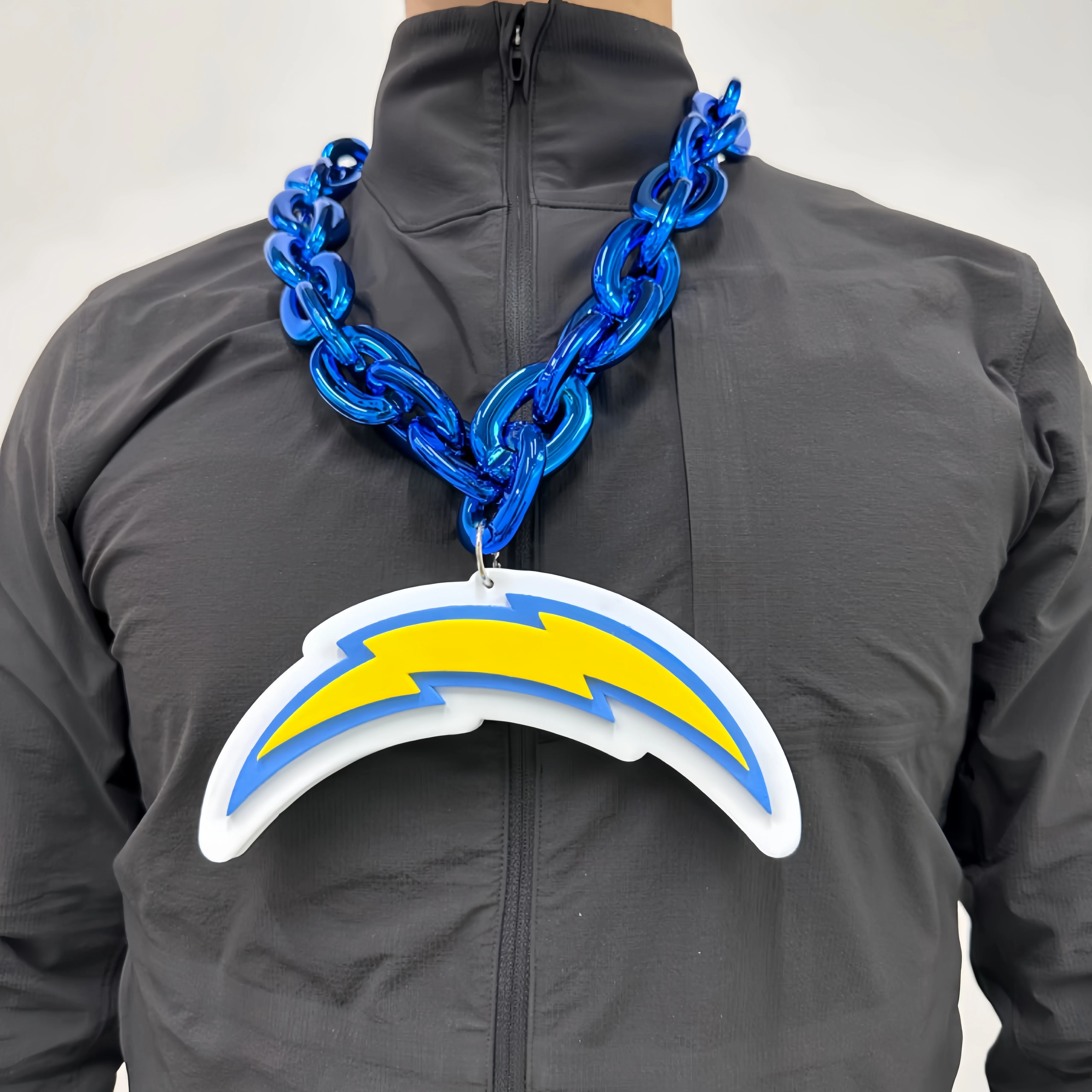 Custom In Stock Football 8' Oversized Plastic Multi-layer Stacked 3D EVA Foam LOGO Fan Touchdown Chain Necklaces for Sport Fans