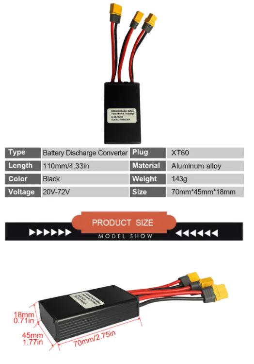 20V~72V 20A 30A 40A dual battery parallel module electric bike dual battery discharge converter