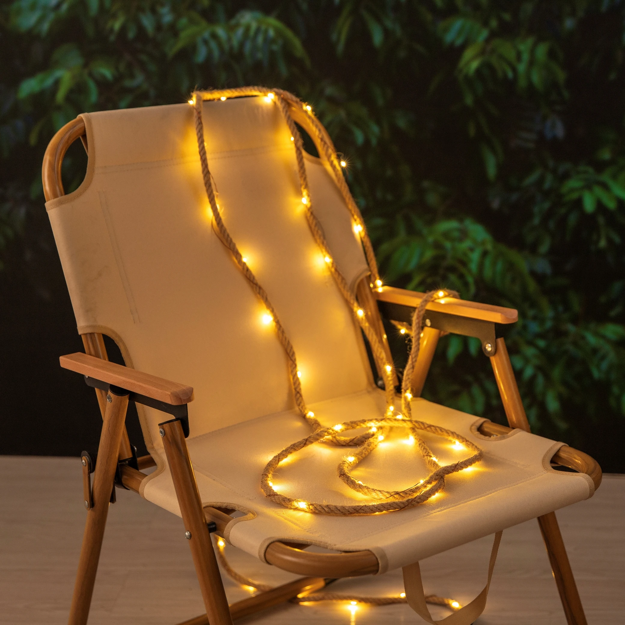 Solar Fairy String Lights Hemp Rope String Lights 55 LEDs hemp rope