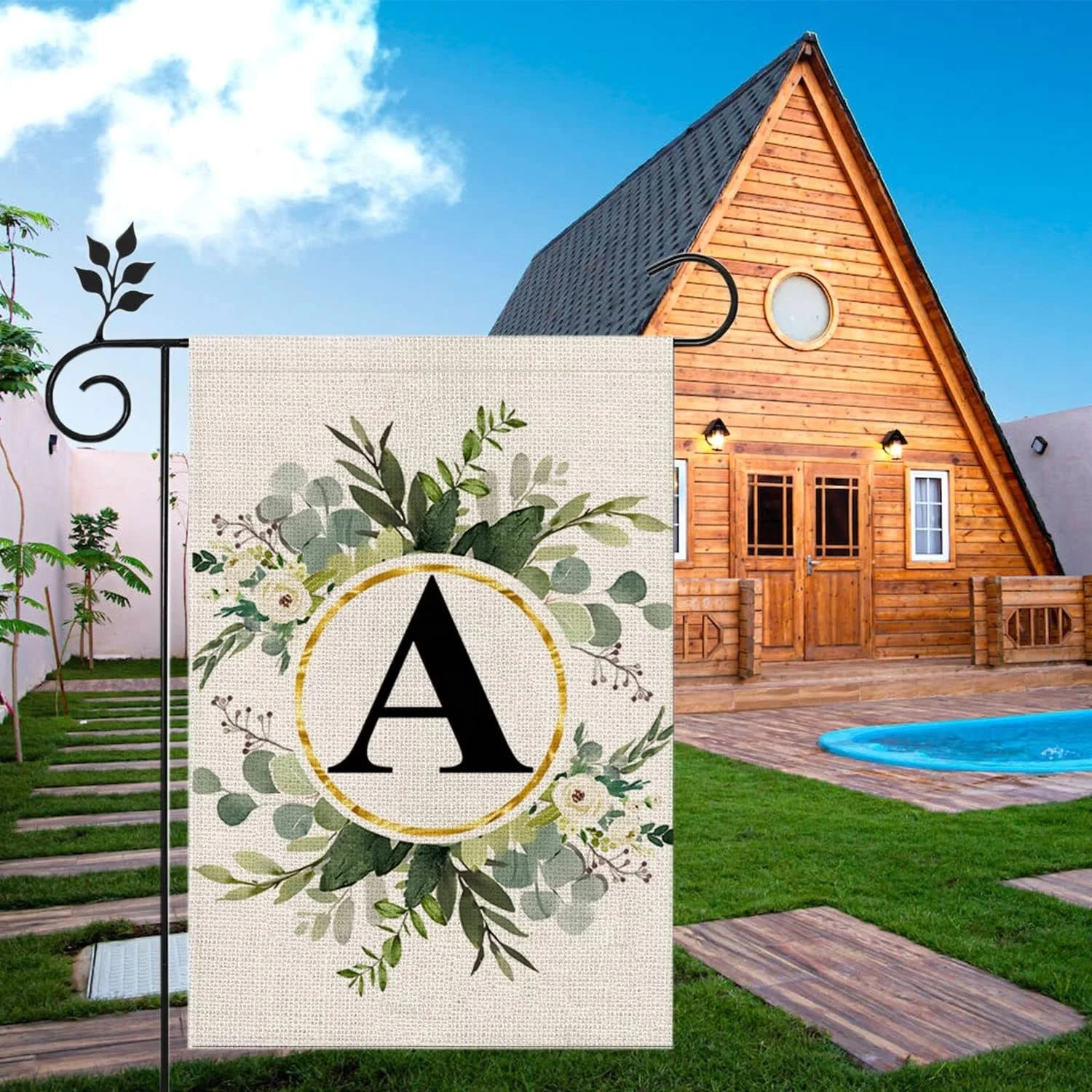 Wholesale 12*18inch Double Sided Garden Flag Banner Custom OEM Polyester Name Letter Floral Design Sports Advertising