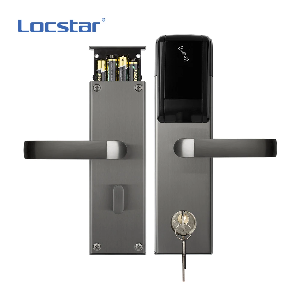 Locstar Fashion Key Safe Mortise Digital Ic Card Hotel Aluminium Mfid Electronic Magnetic Gate Electric Bolt Door Lock