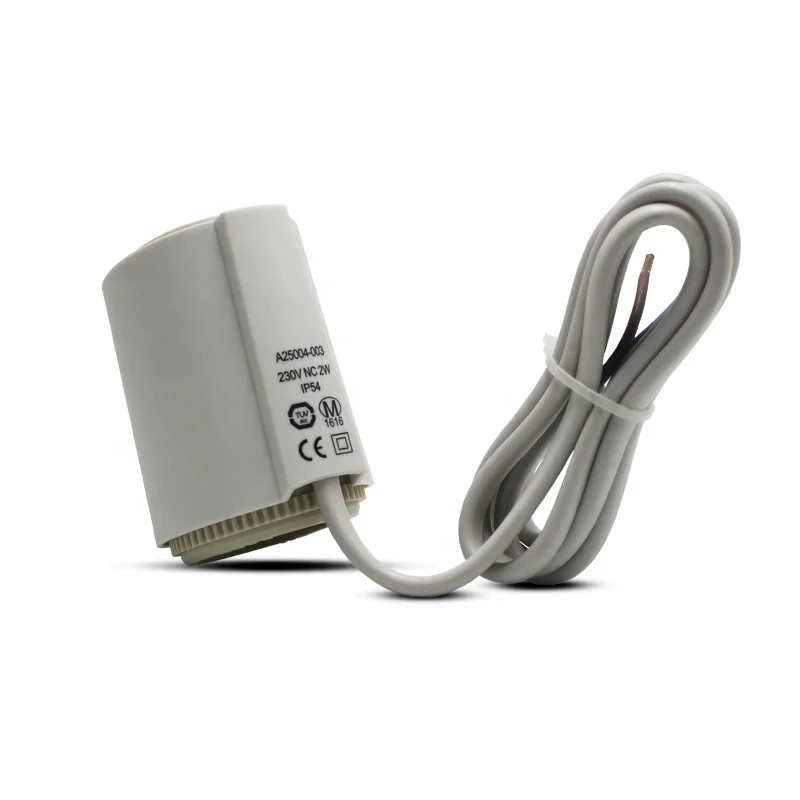 Radiant floor thermostatic actuator zone valve 2 wires for manifolds