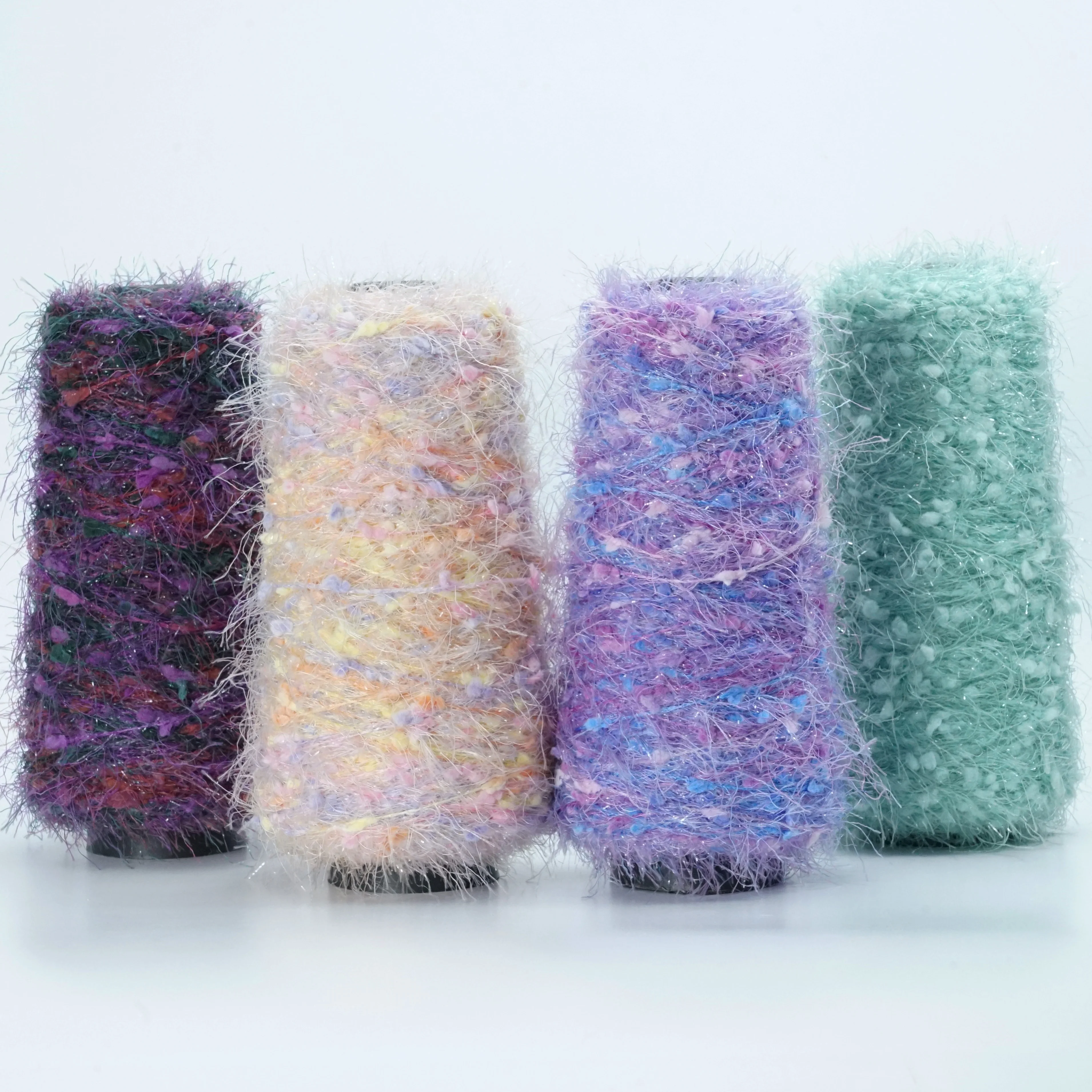 Bean Silk Fancy knitting Yarn lame novelty thread Lurex Feather kniy crochet weave fiber arts tapestry crewel needlepoint