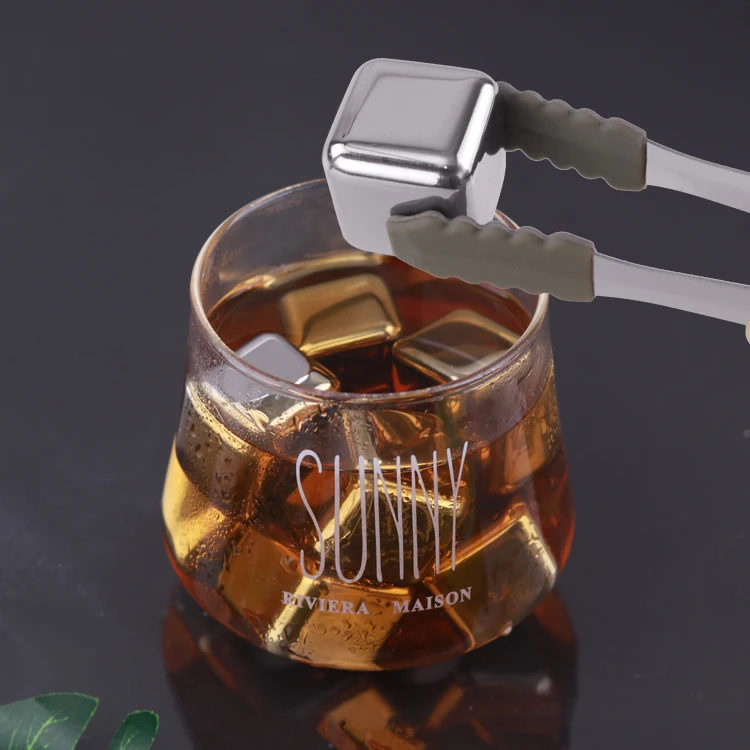Whisky Stones Ice Cubes Set Reusable Food Grade 304 Stainless Steel Wine Cooling Cube Chilling Rock Party Bar Tool
