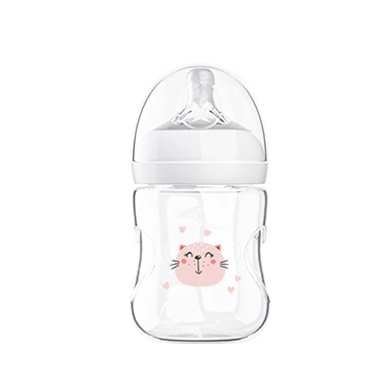 Source Manufacturer PP Bisphenol A Free Wide Mouth Cardioid Newborn Anti Flatulence Bottle Baby Food Feeder