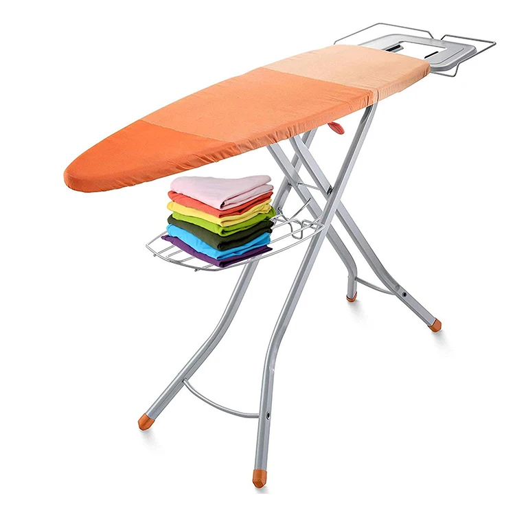Height Adjustable Foldable Ironing Board with Steam Iron Rest Rectangle Clothes Rack 100% Cotton Cover Europe PE-Use as a Tool