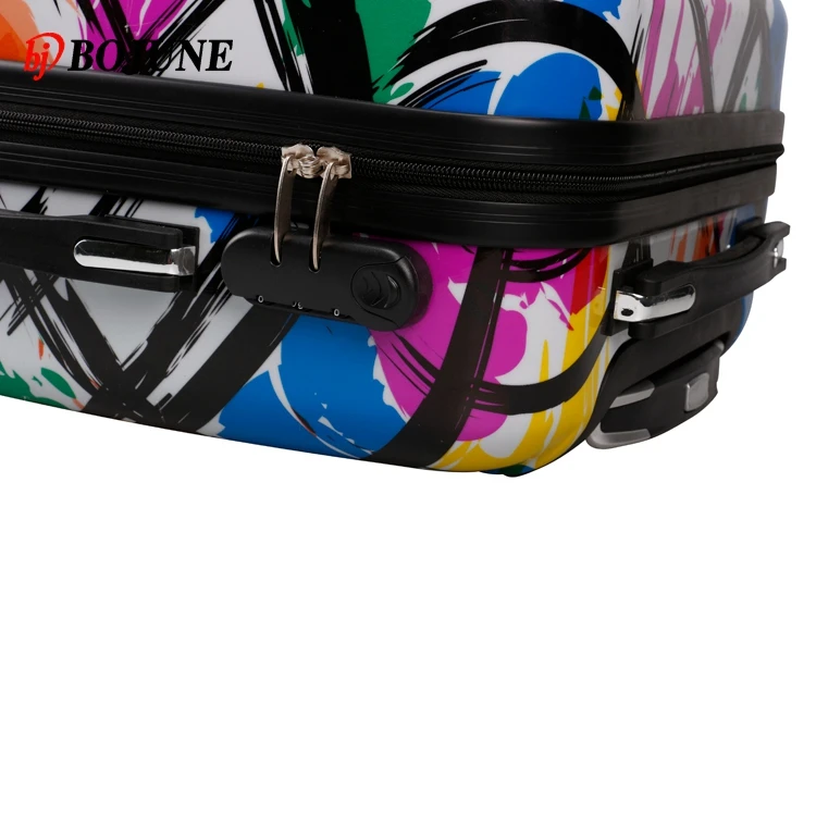Жесткий чехол для переноски водонепроницаемые сумки на колесиках с печатью под заказ, чемодан на колесиках чемодан наборы багажа