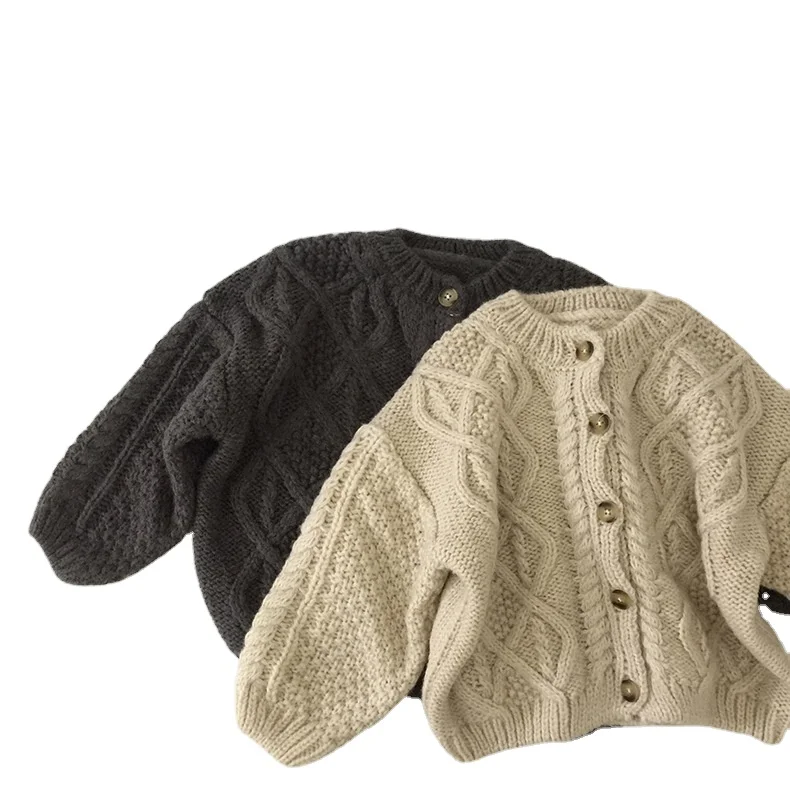Neutral Knit Baby Sweater Toddle Kid Clothing Long Sleeve Cardigan Kids Boy Sweater Children Coat