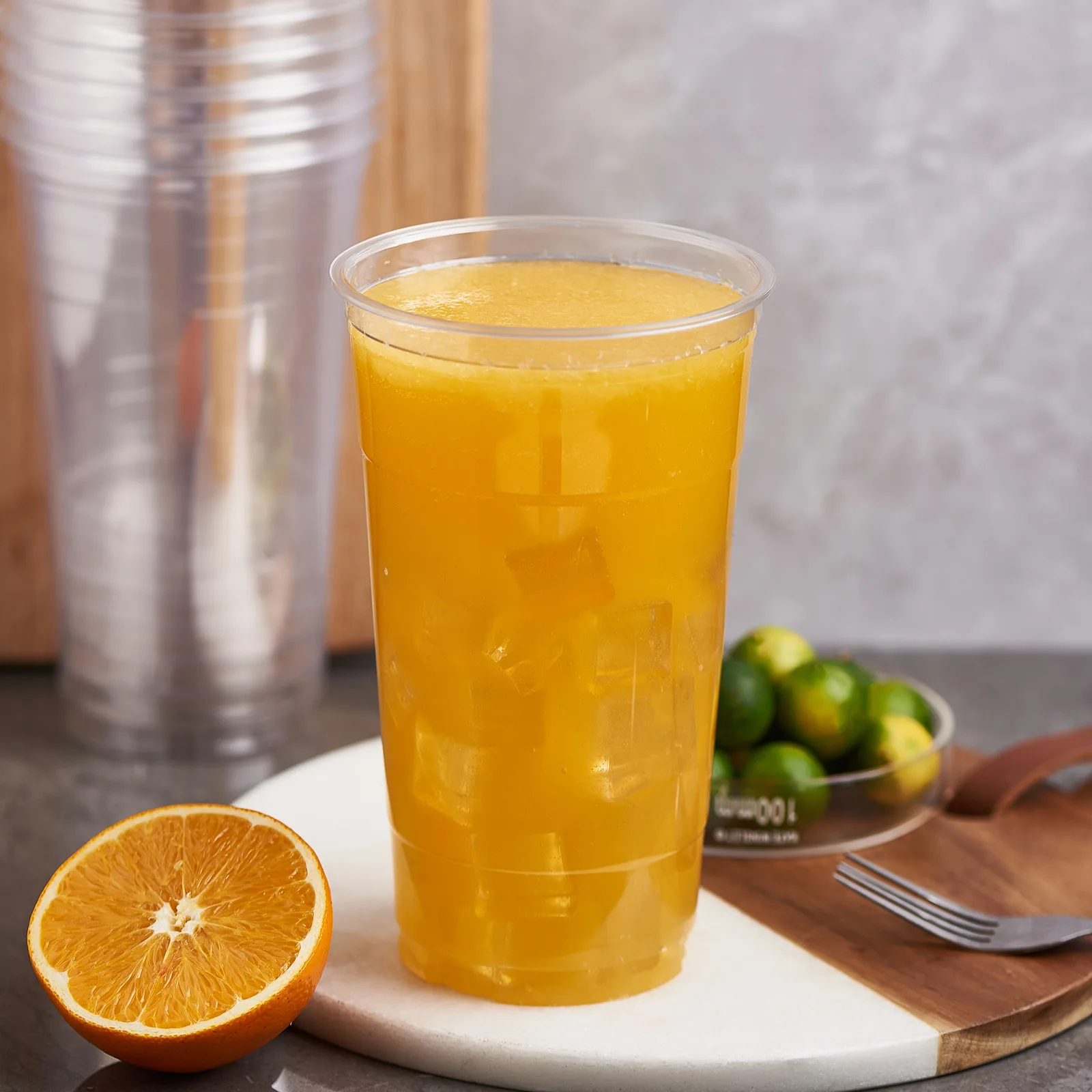 32oz 1000ml Disposable Plastic PET/PLA 107mm Custom printing Logo cup for cold coffee boba milk tea juice Cups 32oz