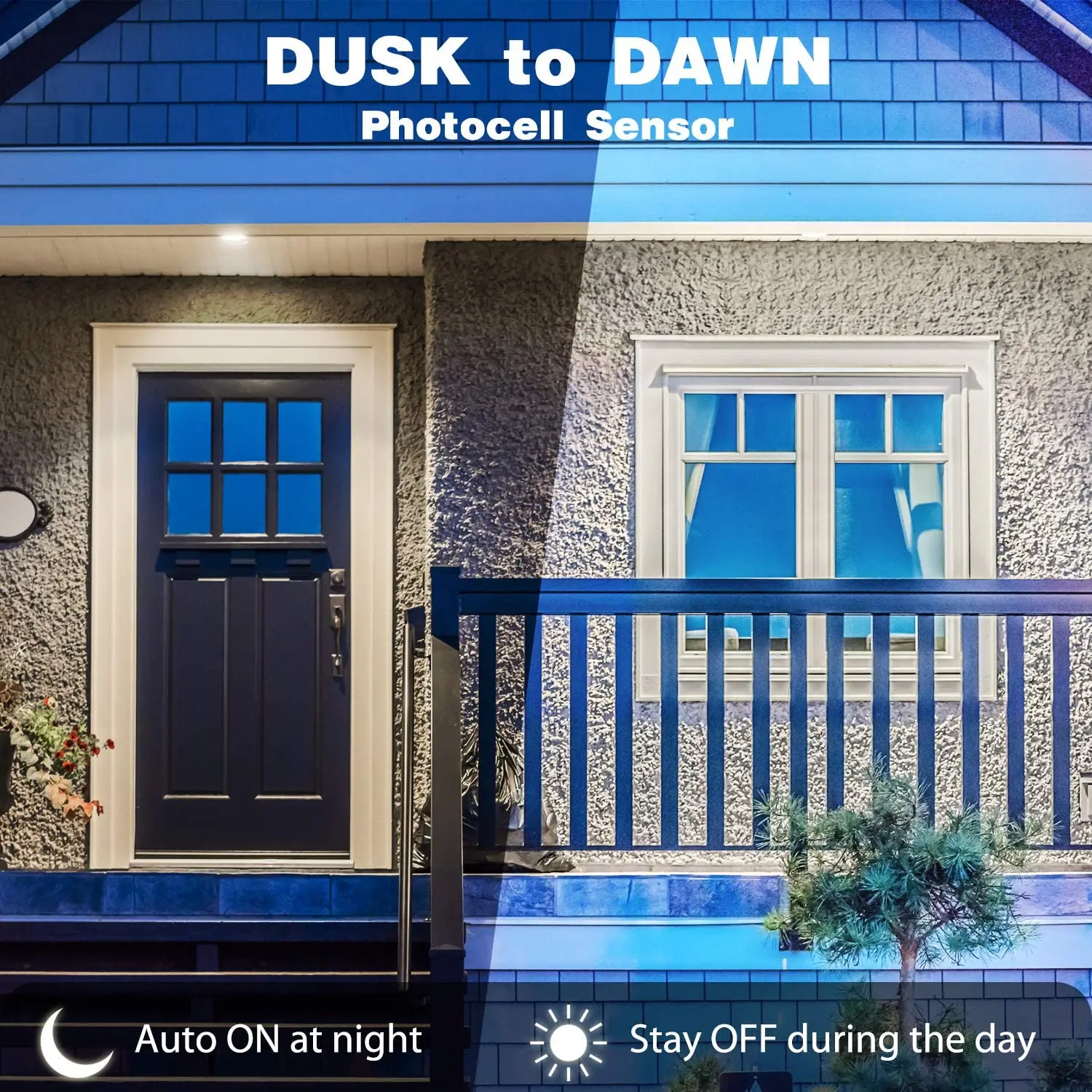 Motion Sensor Flood Lights Outdoor Dusk to Dawn Security Light Bulbs E26 PAR38 Motion Activated 5000K Daylight 1050LM Waterproof