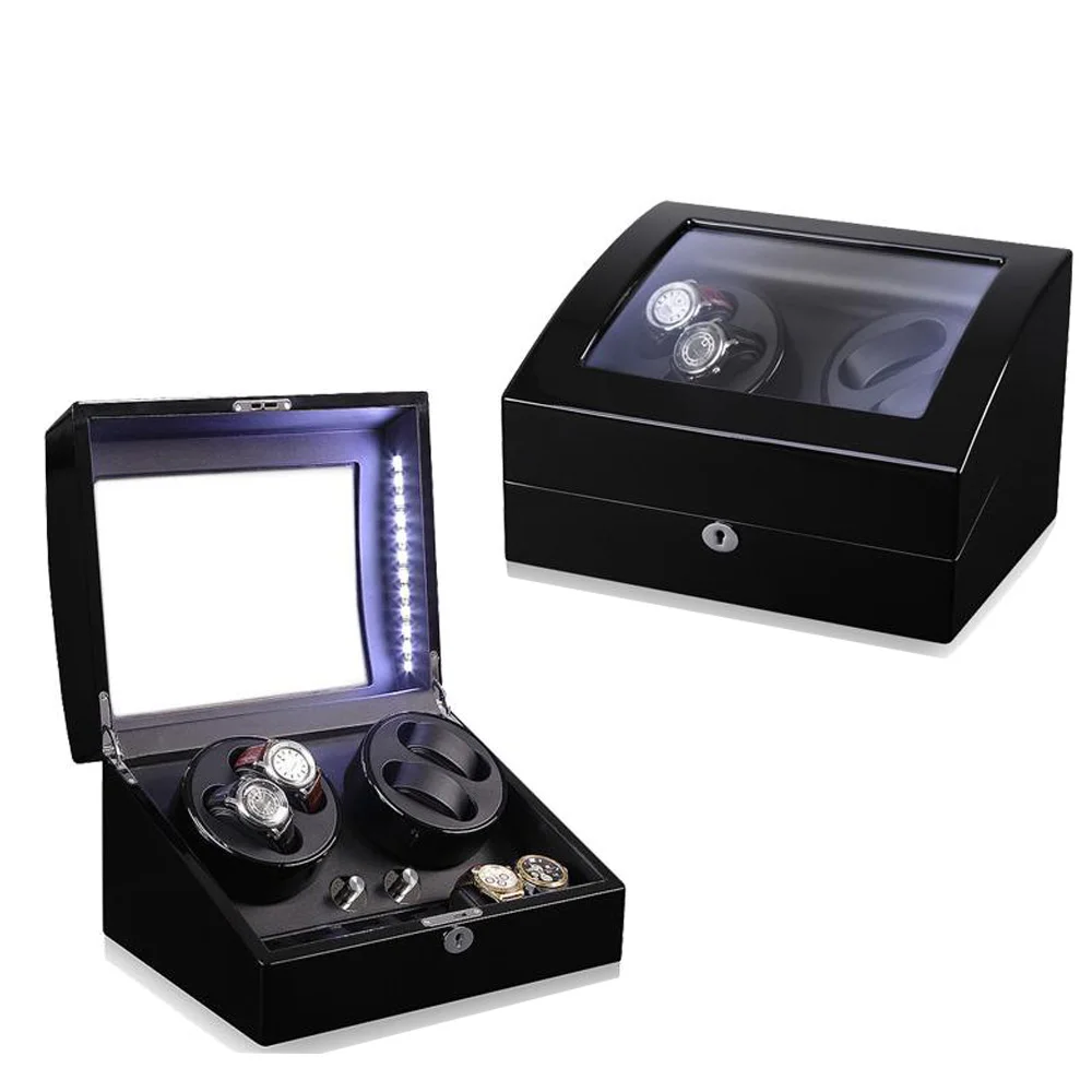 GC03-D31BB-L-A High Quality Automatic Mechanical Watch Shaker box with Japanese Mubuchi Silent Motor and LED Light