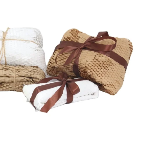 
Custom Crepe Recyclable Kraft Paper Cushion Kraft Paper Packaging Honeycomb Sheet Eco-friendly Packaging Material 