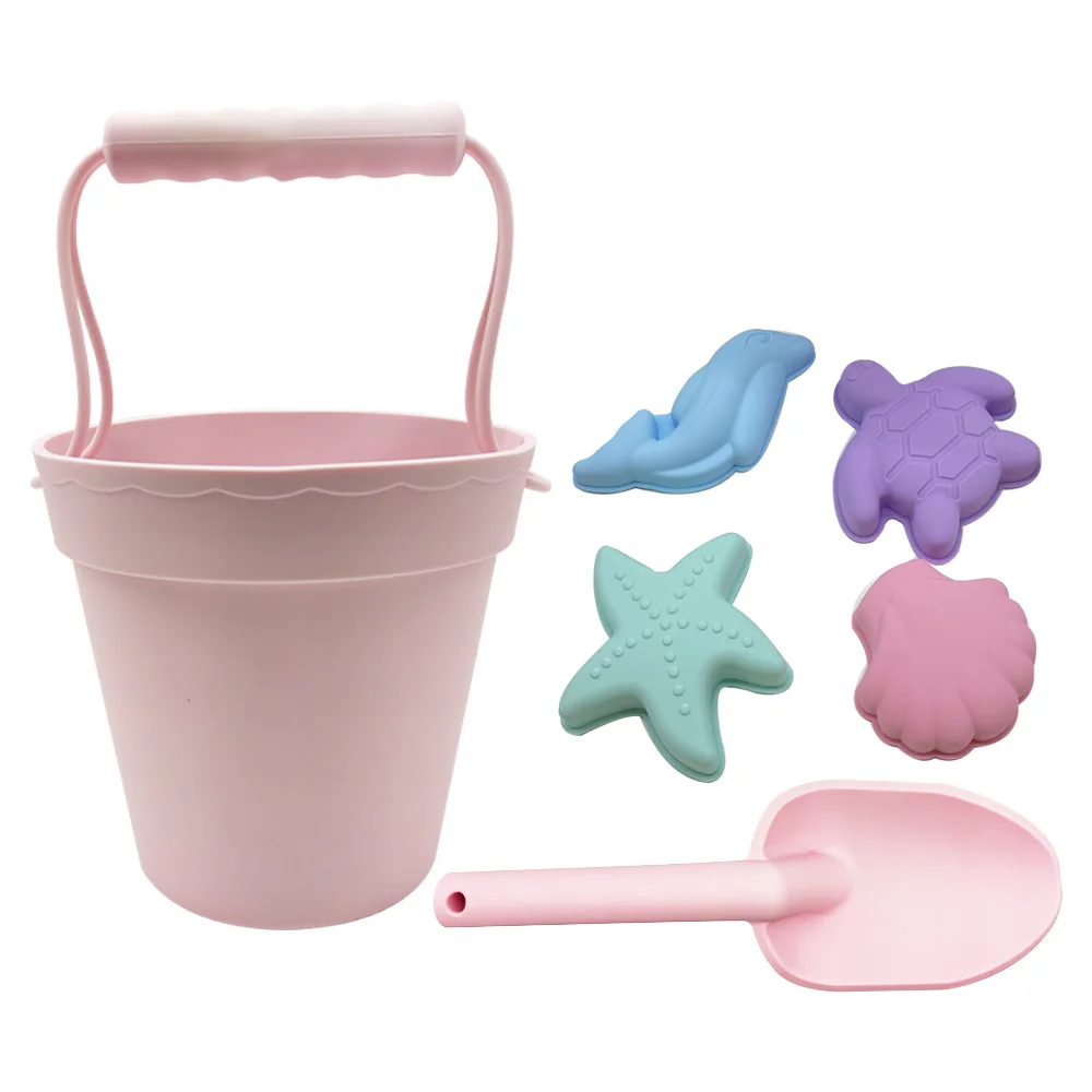 NEW Safe Soft summer children Silicone Bucket Beach Set  Sea Creatures Sandbeach Water Tool Toy
