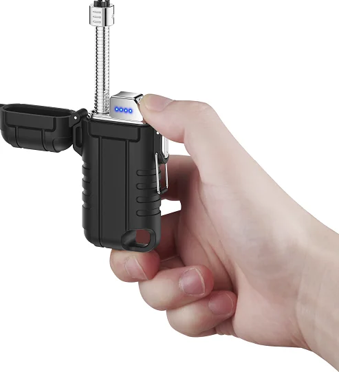 Wholesale Function Waterproof 360 Rotatable Retractable Double Arc Lighter With Type-C charging