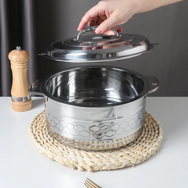 High Quality Double Wall Stainless Steel Insulated Food Warmer Hot Food Warmer Thermo Casserole Pot