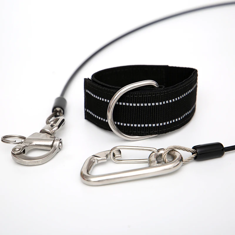 Freediving guide cable 110cm and wrist strap with reflective strips spearfishing pulling strength more than 140kg