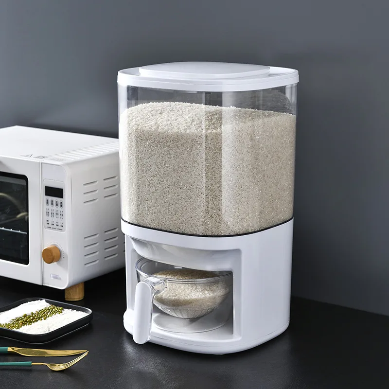 Food-Grade Plastic Moisture-Proof Sealed Rice Storage Container Kitchen Airtight Rice Barrel For Beans Grain Rice