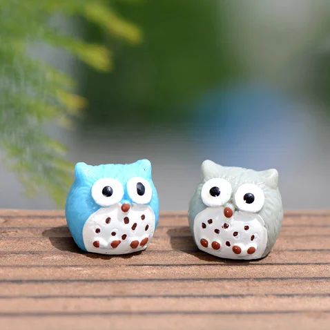 Cute Tiny Collectible Owl Model Micro Garden Decoration Craft Small Animal Birds Miniature figurines Kawaii Ornament