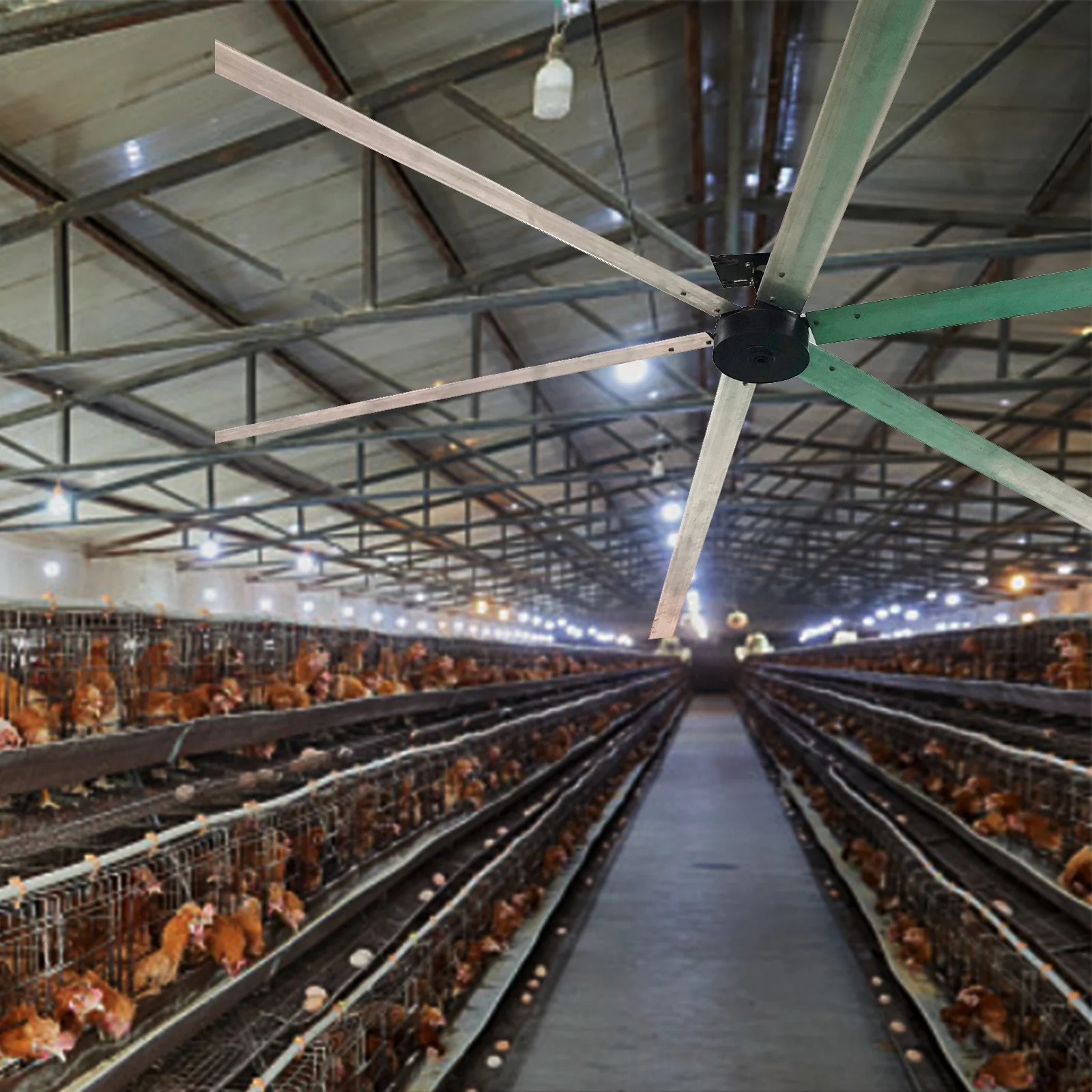 Energy Saving Industrial Ceiling Fans Large Air Volume HVLS Fans 12ft For Factory