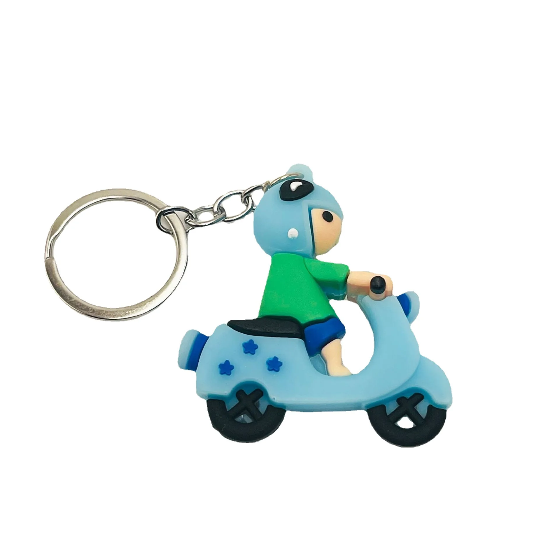 Cute Cartoon 3d Soft Rubber Car Keyring Bag Pendant Wholesale,motorbike car pvc keychain toy key tag student gift