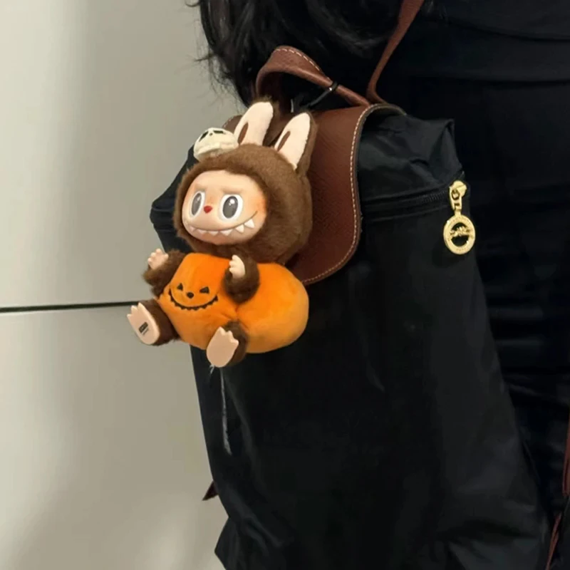 BoTu Halloween Labubu Pumpkin Plush Toys Cartoon Surprise Blind Vinyl Dolls Keychain Bags Accessories Pendant Mysterious Gift