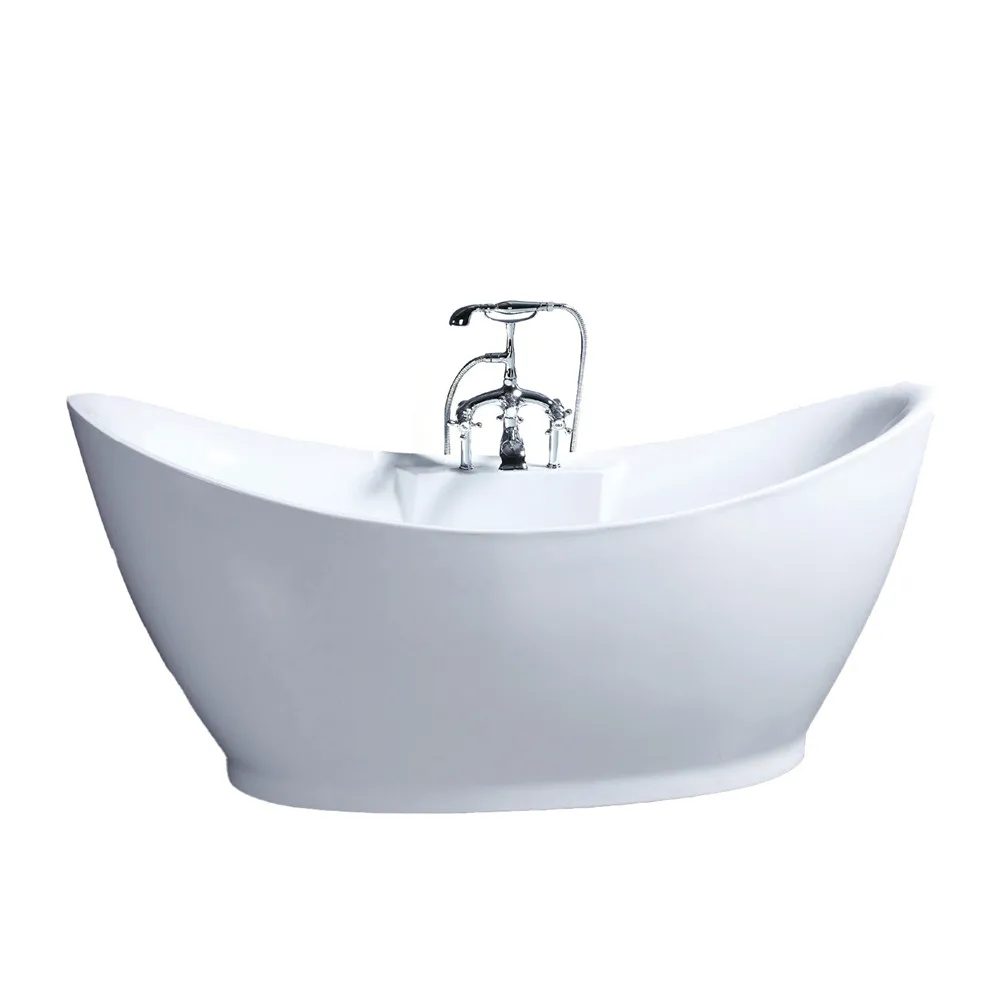Modern Bath Luxury Yellow Boat Shape Standalone Bath Tub Acrylic Bathtub