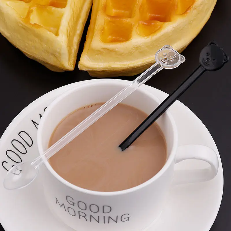 12.8 cm mini disposable long plastic coffee spoon Coffee stirring spoon