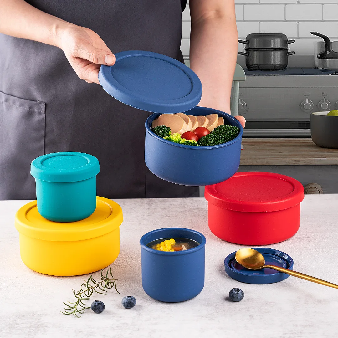Large Capacity Leak Proof Bento Lunch Box Silicone Food Storage Container Suitable For Outdoor Use