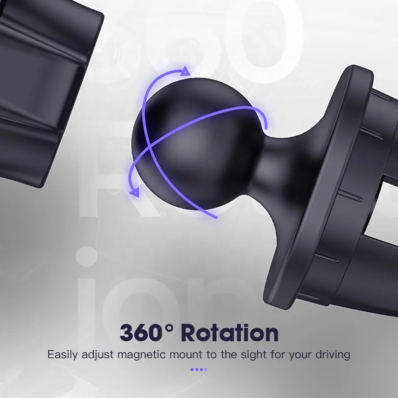 KUULAA 360 Degree Rotation 3 Types Universal Magnetic Air Vent Magnet Car Mobile Phone Holder