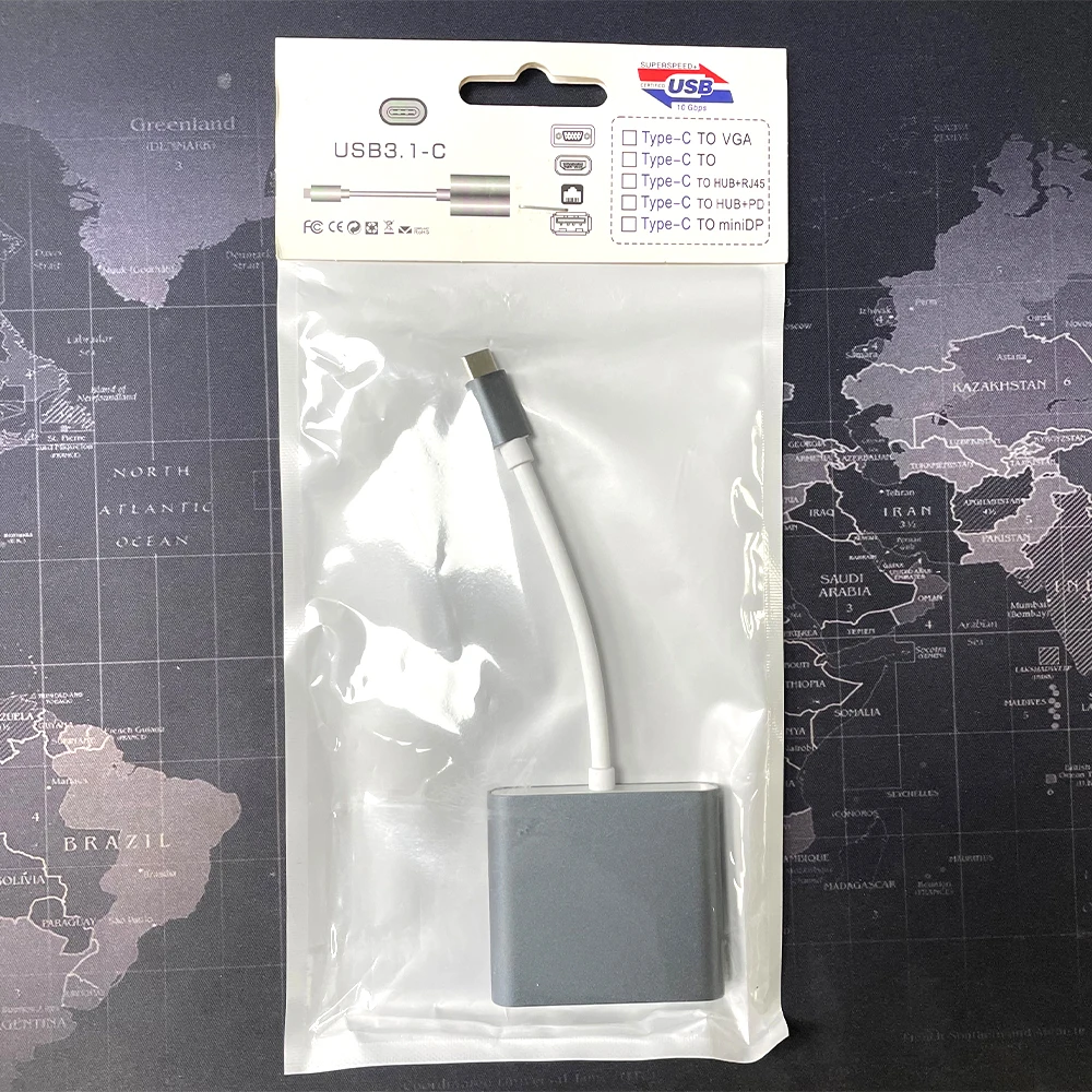 USB C to HDTV Adapter USB Type C Adapter Multiport AV Converter with 4K HDTV Output USB C Port & USD 3.0 Fasting Charging Por