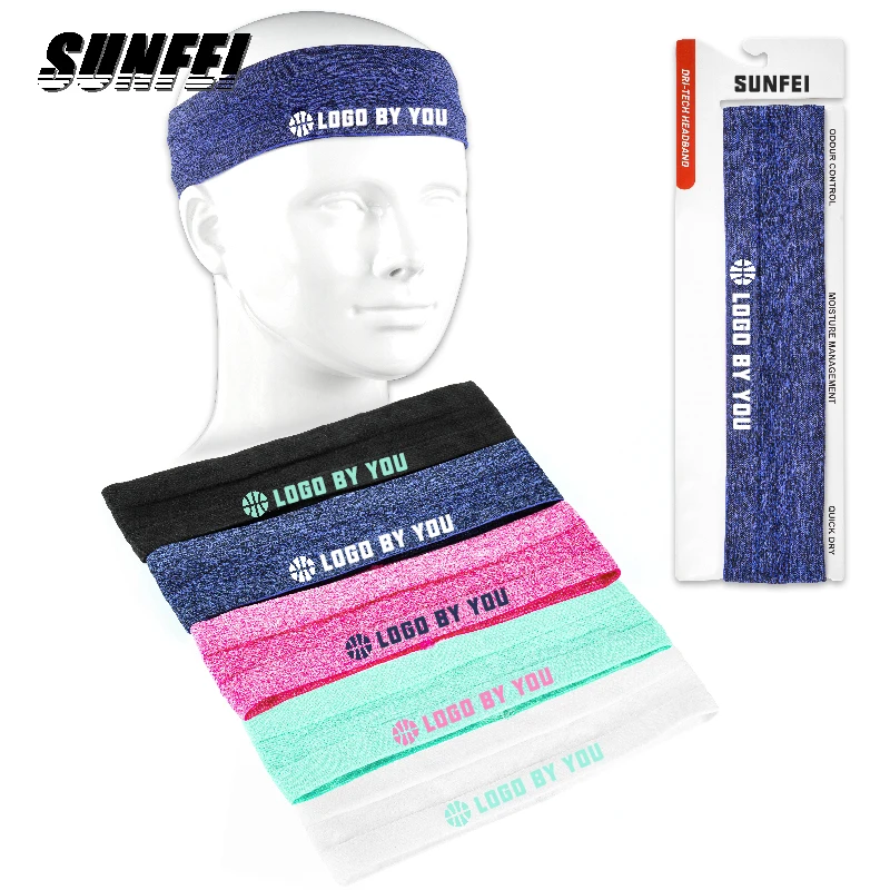 sunfei custom Sport headband Tennis Cycling Cooling Wicking Breathable printed Headbands Baseball  sweatband