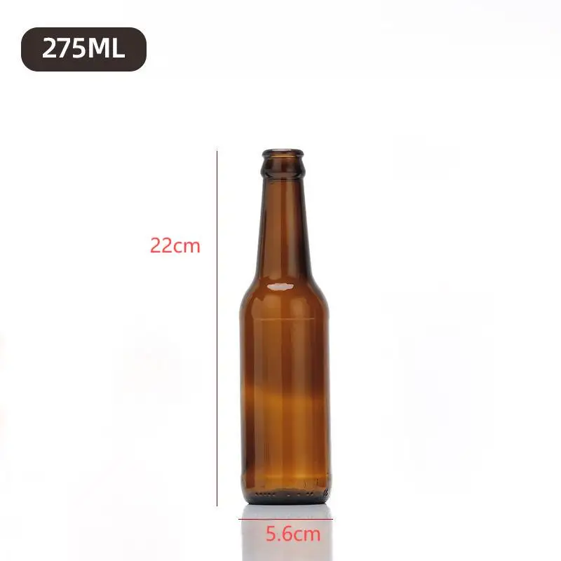 Wholesale Retail Clear Glass Bottle For Cola /Cocktail 275ml Glass Soda Water Bottle With Crown Cap