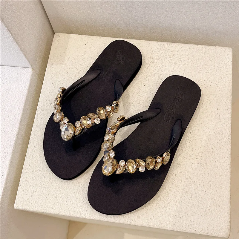Wedding Glittering Diamond Flip Flop Eva Women Outdoor Soft Beach For Slippers Ladies Slipper