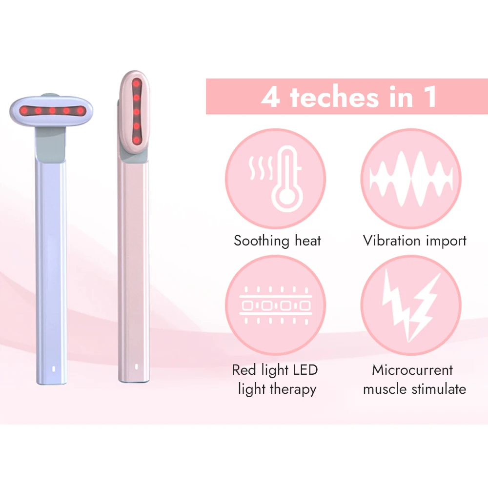 Synogal manufacturer EMS facial massage wand vibration LED therapy eyes face neck lifting massager
